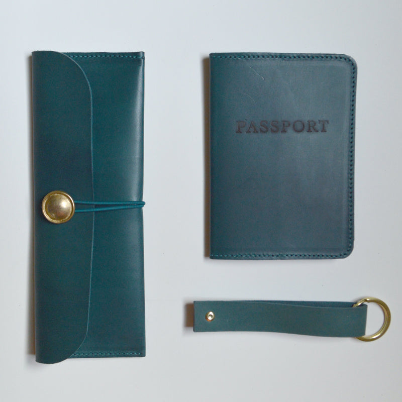 Leather Passport Cover | Prussian Blue