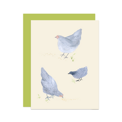 'The Lavender Trio' Cottage Chickens Card