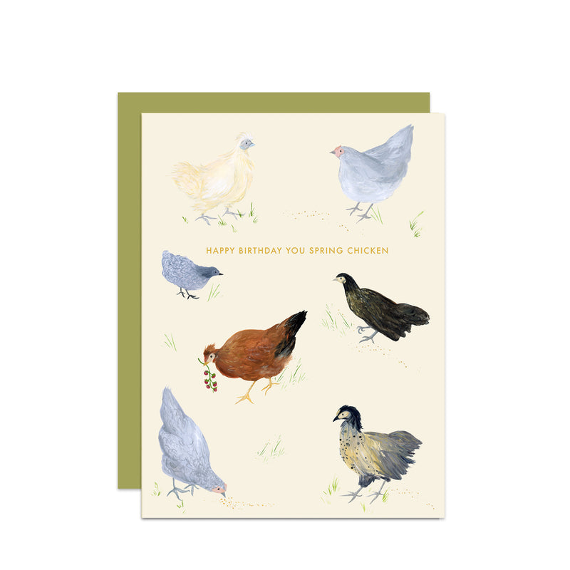 Happy Birthday You Spring Chicken Card