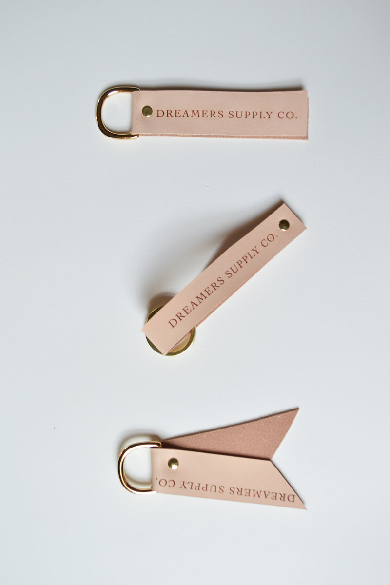 Leather Loop Keychain | Natural