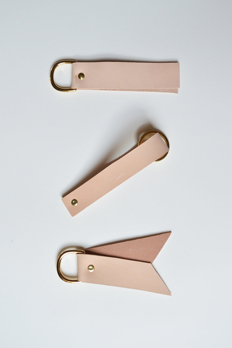 Leather Straight Keychain | Natural