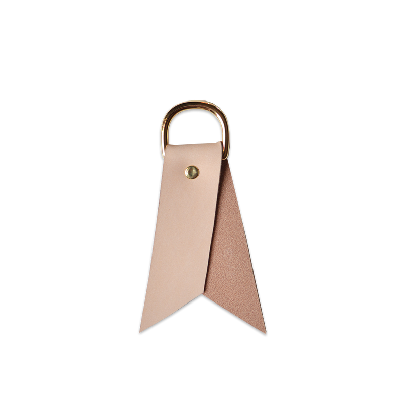 Leather Ribbon Keychain | Natural