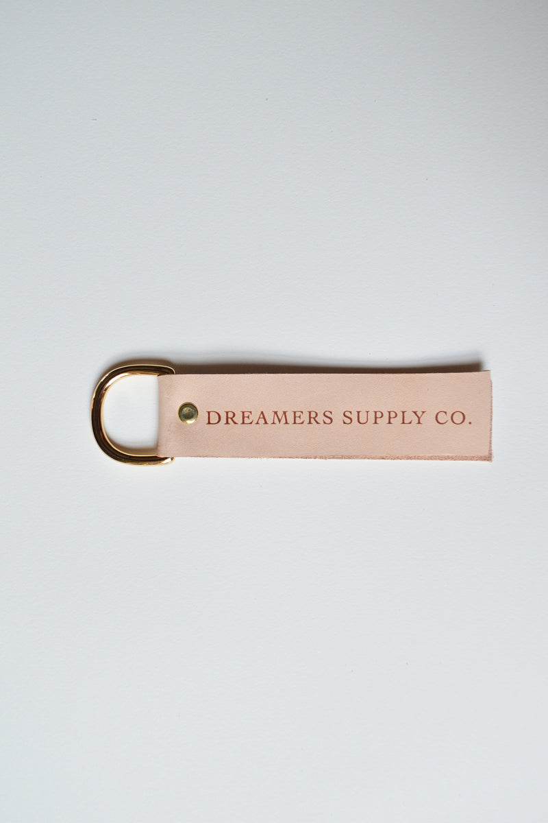 Leather Straight Keychain | Natural