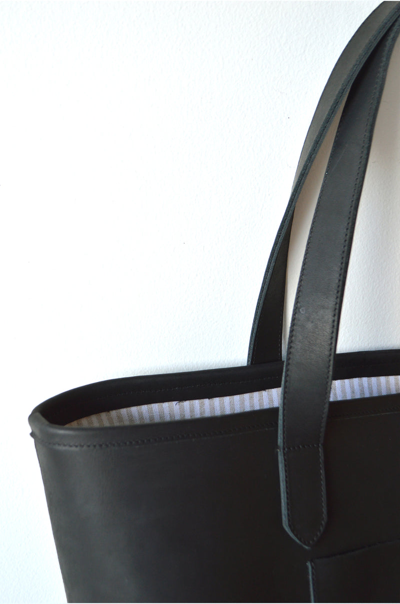 Dreamers Leather Tote | Black