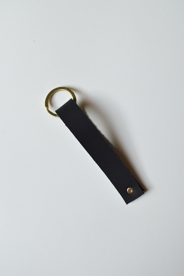 Leather Loop Keychain | Noir