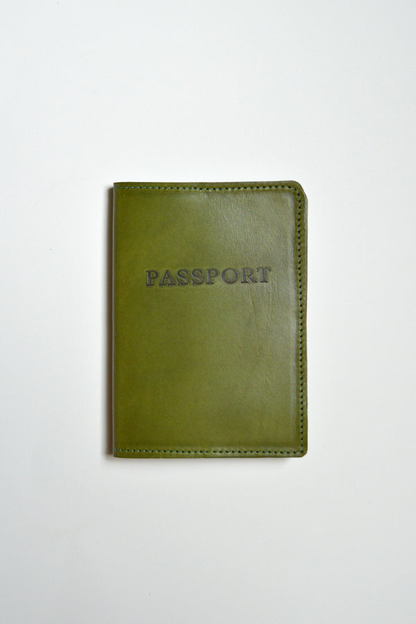 Leather Passport Cover | Olive