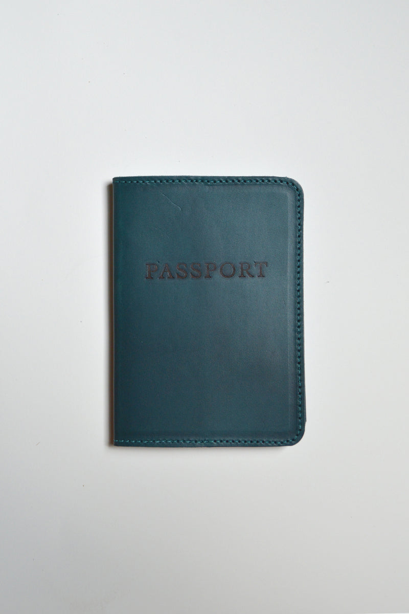 Leather Passport Cover | Prussian Blue