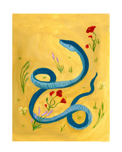 Snake and Wildflowers Print