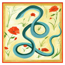 Snake & Wildflowers Silk Scarf
