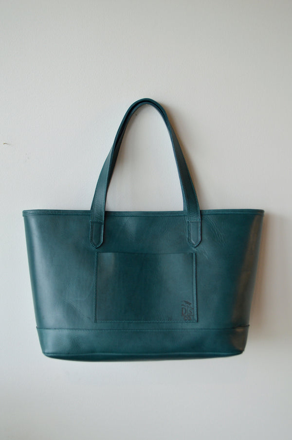 Dreamers Leather Tote | Prussian Blue