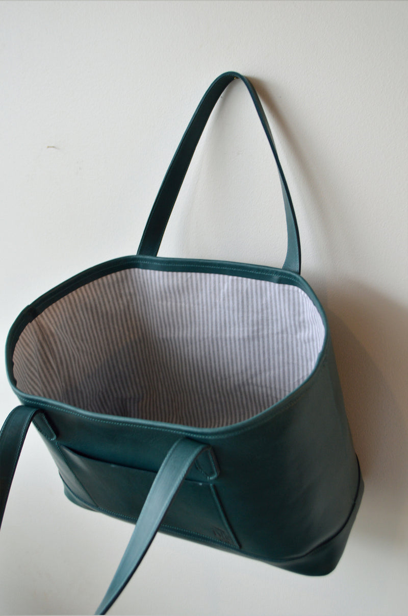 Dreamers Leather Tote | Prussian Blue
