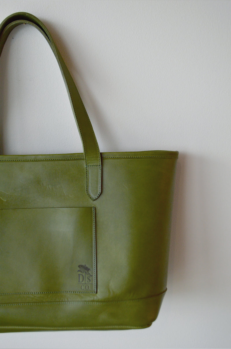 Dreamers Leather Tote | Olive