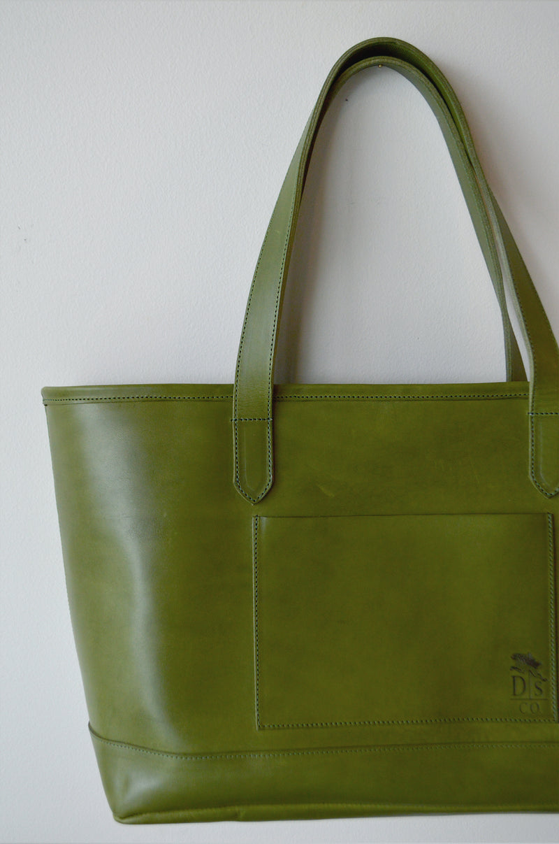 Dreamers Leather Tote | Olive