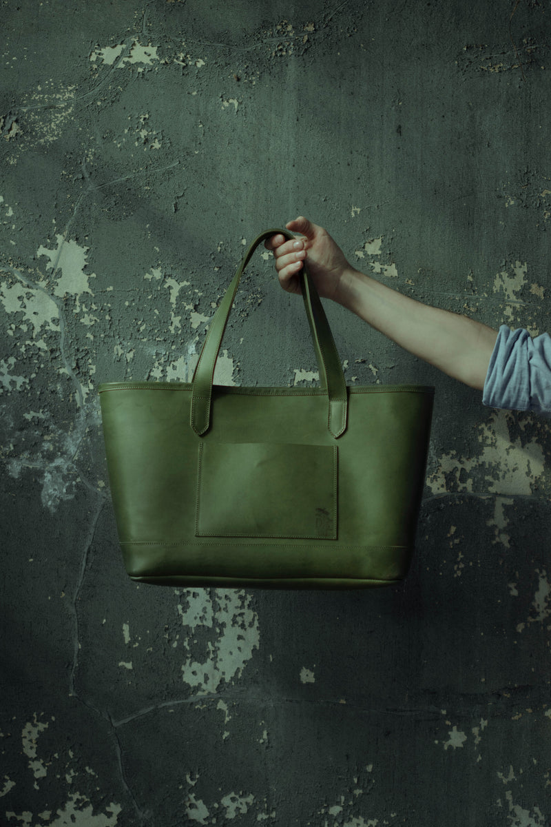 Dreamers Leather Tote | Olive
